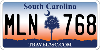 SC license plate MLN768