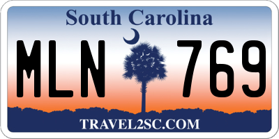 SC license plate MLN769