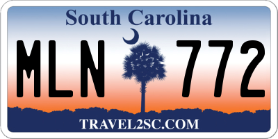 SC license plate MLN772