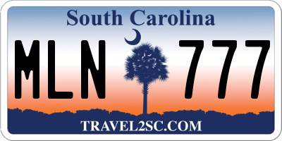 SC license plate MLN777