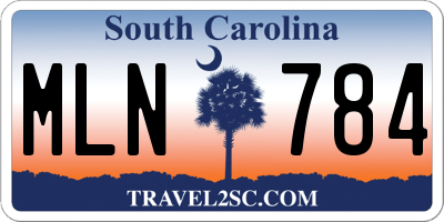 SC license plate MLN784