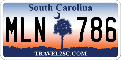 SC license plate MLN786