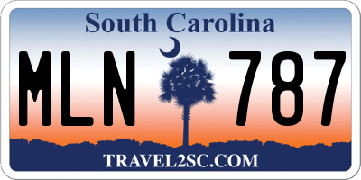 SC license plate MLN787