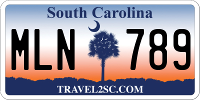 SC license plate MLN789