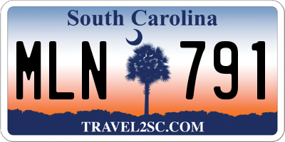 SC license plate MLN791