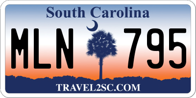 SC license plate MLN795