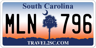 SC license plate MLN796