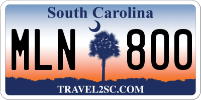 SC license plate MLN800