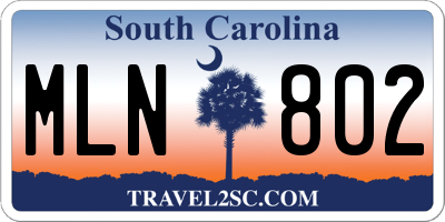 SC license plate MLN802