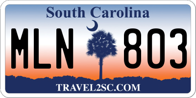 SC license plate MLN803