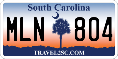 SC license plate MLN804