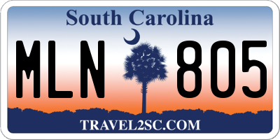 SC license plate MLN805