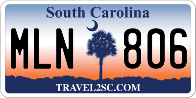 SC license plate MLN806