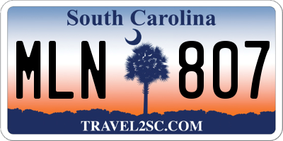 SC license plate MLN807