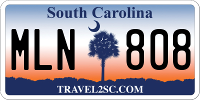 SC license plate MLN808