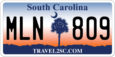 SC license plate MLN809
