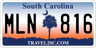 SC license plate MLN816