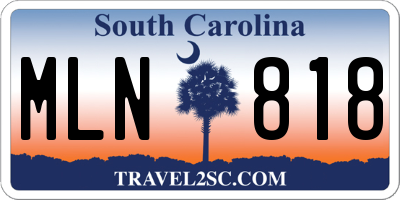 SC license plate MLN818