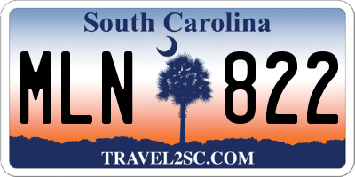 SC license plate MLN822