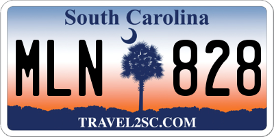 SC license plate MLN828