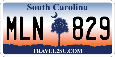 SC license plate MLN829