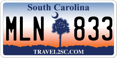 SC license plate MLN833