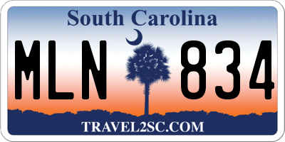 SC license plate MLN834