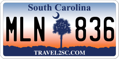 SC license plate MLN836