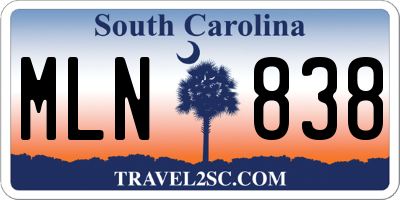SC license plate MLN838