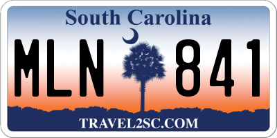 SC license plate MLN841