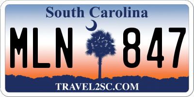 SC license plate MLN847
