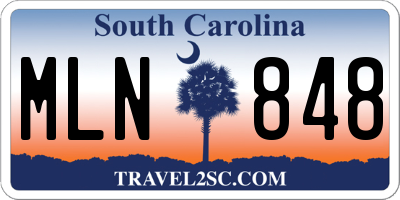 SC license plate MLN848