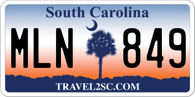 SC license plate MLN849