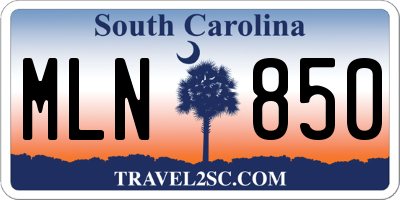 SC license plate MLN850