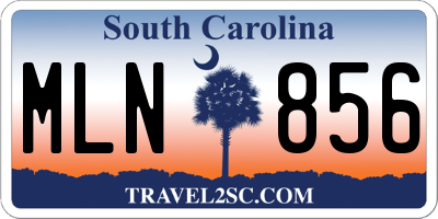 SC license plate MLN856