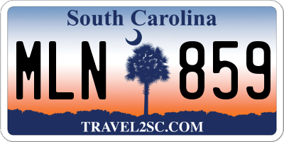 SC license plate MLN859