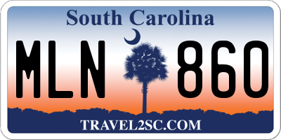 SC license plate MLN860