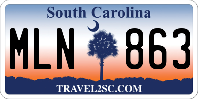 SC license plate MLN863