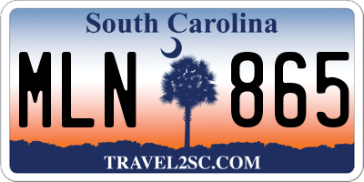 SC license plate MLN865