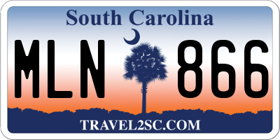 SC license plate MLN866