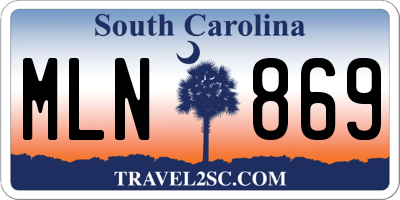 SC license plate MLN869