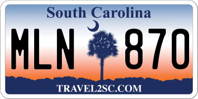 SC license plate MLN870