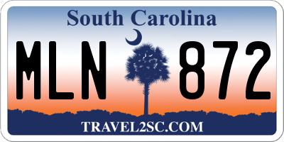 SC license plate MLN872