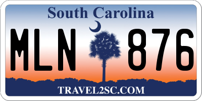 SC license plate MLN876