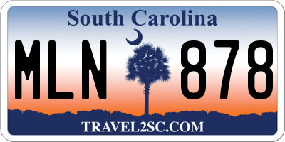 SC license plate MLN878