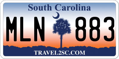 SC license plate MLN883