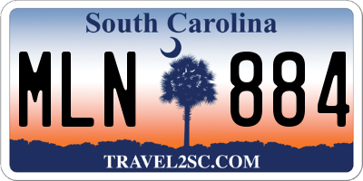 SC license plate MLN884