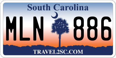 SC license plate MLN886