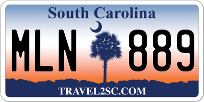 SC license plate MLN889