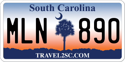 SC license plate MLN890